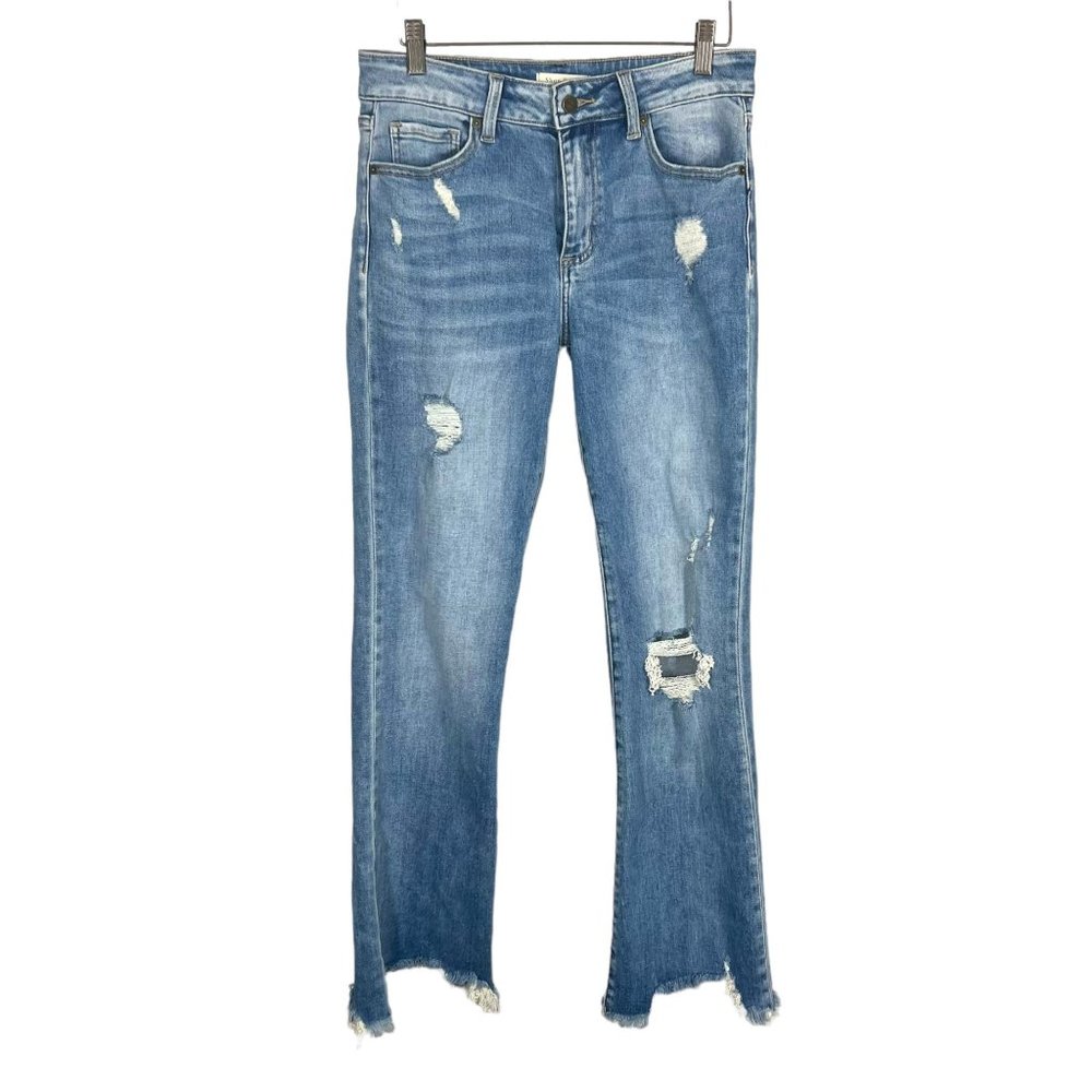 Shop Stevie Chicago Distressed Mid Rise Light Wash Jeans 11